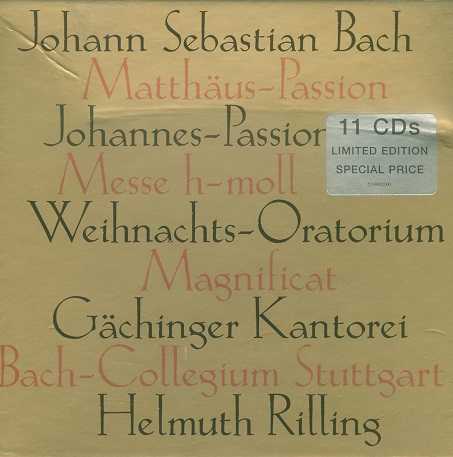 Rilling: J.S.Bach – Matthaus-Passion, Johannes-Passion, Messe h-moll, Weihnachts-Oratorium, Magnificat (11 CD, APE)