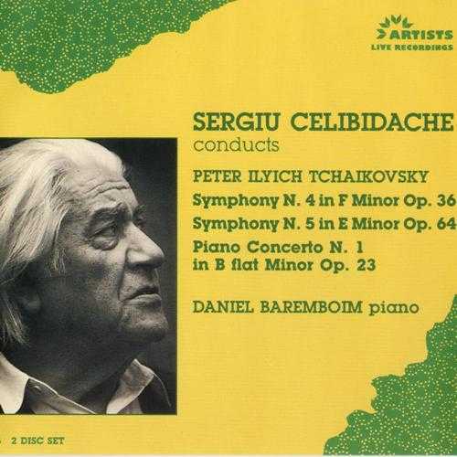 Celibidache, Barenboim: Tchaikovsky - Symphonies no. 4, 5, Piano Concerto no.1 (2 CD, APE)