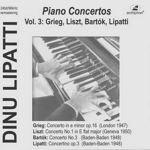 Dinu Lipatti - Piano Concertos vol.3 (24/96 FLAC)