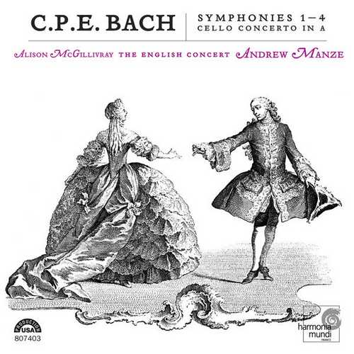 Manze: C.P.E. Bach - Symphonies no.1-4, Cello Concerto in A (24/88 FLAC)