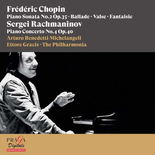 Benedetti Michelangeli: Chopin - Piano Sonata no.2, Ballade, Valse, Fantaisie; Rachmaninov - Piano Concerto no.4 (24/96 FLAC)