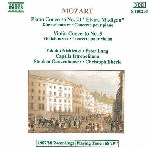 Gunzenhauser, Eberle: Mozart - Piano Concerto no.21, Violin Concerto no.5 (FLAC)