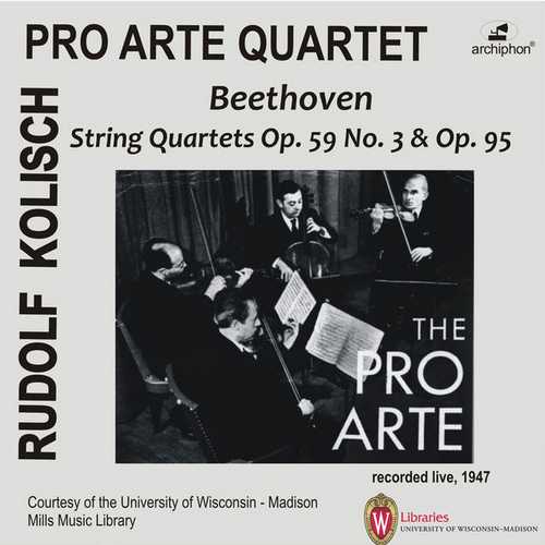 Kolisch: Beethoven - String Quartets op.59 no3, op.95 (FLAC)