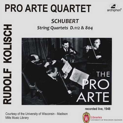 Pro Arte Quartet: Schubert - String Quartets D.112 & D.804 (FLAC)
