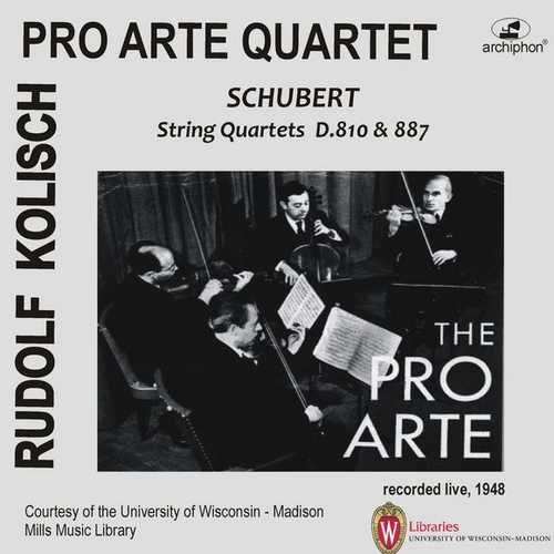 Pro Arte Quartet: Schubert - String Quartets D.810 & D.887 (FLAC)