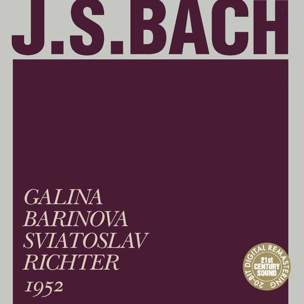 Galina Barinova, Sviatoslav Richter: Bach - Sonata no.2 in A Major, Sonata in G Major 1952 (FLAC)