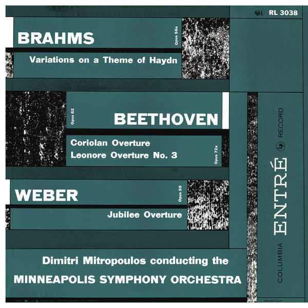 Mitropoulos: Brahms - Variations on a Theme of Haydn; Beethoven - Coriolan Overture, Leonore Overture no.3; Weber - Jubilee Overture (24/96 FLAC)
