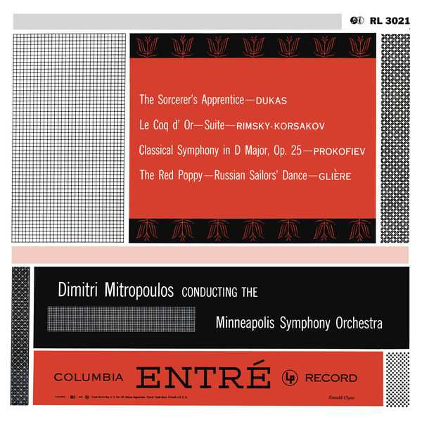 Mitropoulos: Dukas - The Sorcerer's Apprentice; Rimsky-Korsakov - Le Coq d'or Suite; Prokofiev - Classical Symphony; Glière (24/96 FLAC)