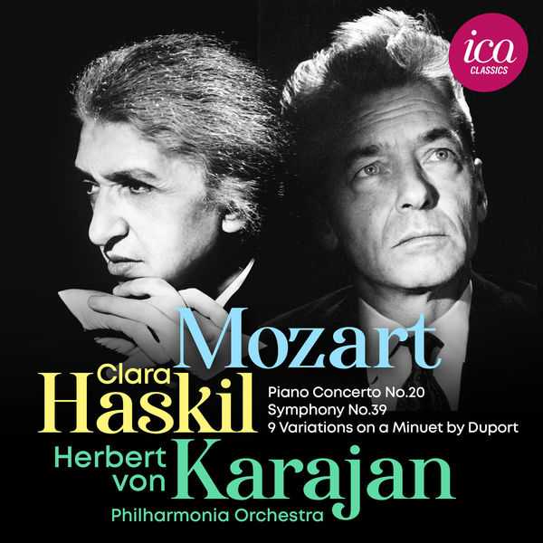 Haskil, Karajan: Mozart - Piano Concerto no.20, Symphony no.39, 9 Variations on a Minuet by Duport (FLAC)