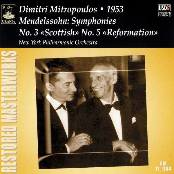 Mitropoulos : Mendelssohn - Symphonies no.3 "Scottish" & no.5 "Reformation" (FLAC)
