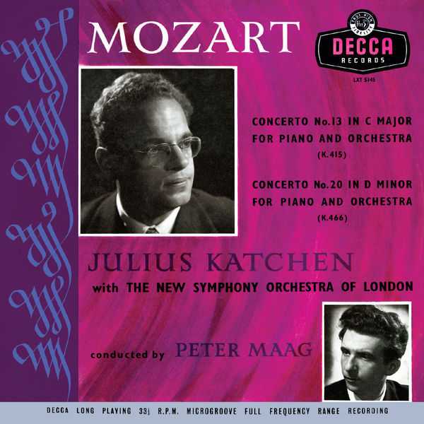 Katchen, Maag: Mozart - Piano Concertos no.13 & 20 (FLAC)