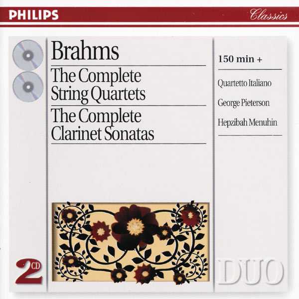 Quartetto Italiano, George Pieterson, Hepzibah Menuhin: Brahms - The Complete String Quartets, The Complete Clarinet Sonatas (FLAC)