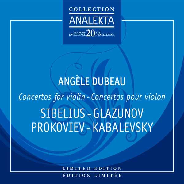 Angèle Dubeau: Sibelius, Glazounov, Prokofiev, Kabalevsky - Concertos for Violin (FLAC)