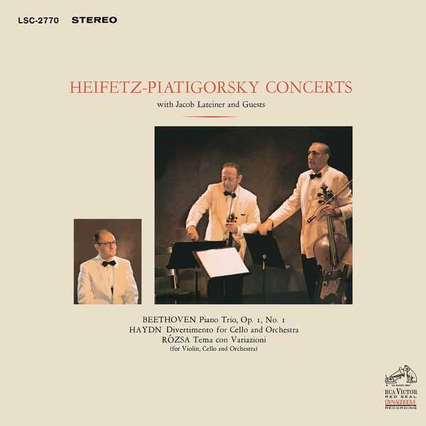 The Heifetz-Piatigorsky Concerts: Beethoven - Piano Trio no.1; Haydn - Divertimento for Cello and Orchestra; Rózsa: Tema con Variazioni (FLAC)