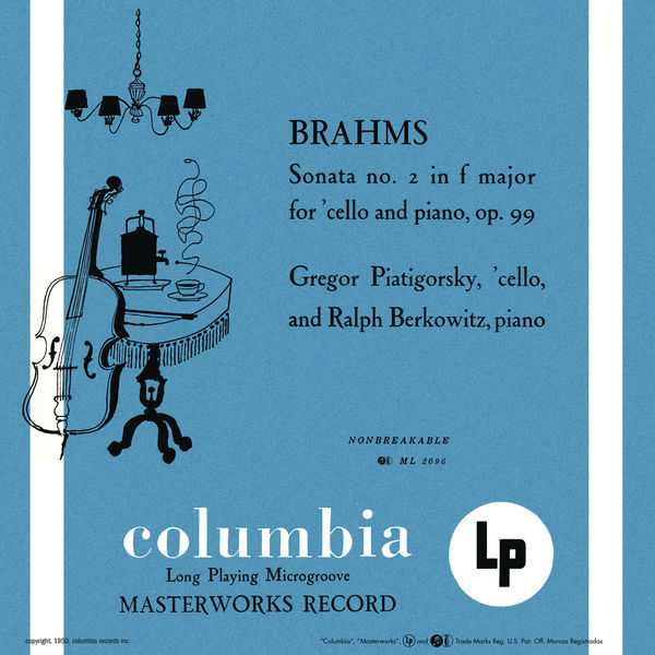 Piatigorsky, Berkowitz: Brahms - Sonata no.2 in F Major; Beethoven - Sonata no.5 in D Major (FLAC)