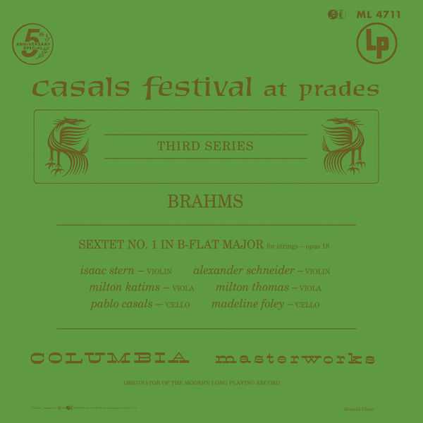 Casals Festival at Prades: Brahms - String Sextet no.1 in B Flat Major op.18 (FLAC)