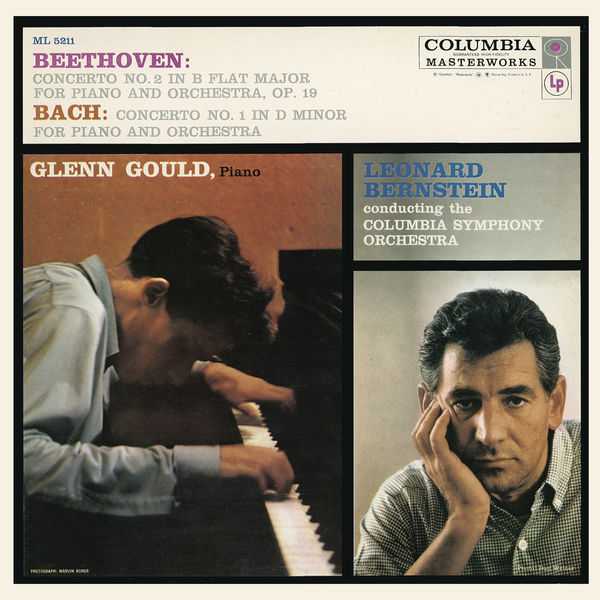 Gould, Bernstein: Beethoven - Piano Concerto no.2; Bach - Keyboard Concerto no.1 (24/44 FLAC)