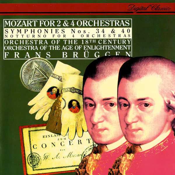 Brüggen: Mozart - Symphonies no.34 & 40, Notturno for 4 Orchestras (FLAC)