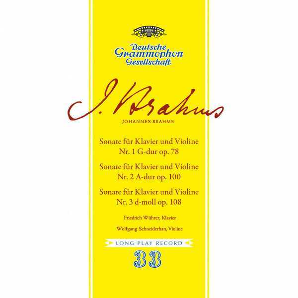 Wührer, Schneiderhan: Brahms - Violin Sonatas no.1-3 (FLAC)
