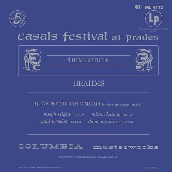 Casals Festival at Prades: Brahms - Piano Quartet no.3, Piano Trio no.2 (24/96 FLAC)