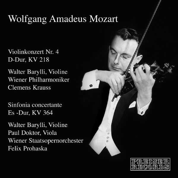 Walter Barylli: Mozart - Violinkonzert no.4 KV218, Sinfonia Concertante KV364 (FLAC)