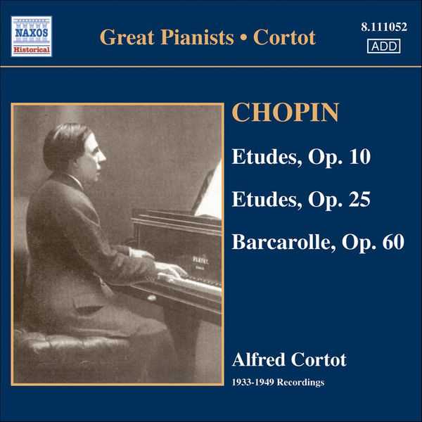 Great Pianists: Cortot: Chopin - Etudes, Barcarolle (FLAC)