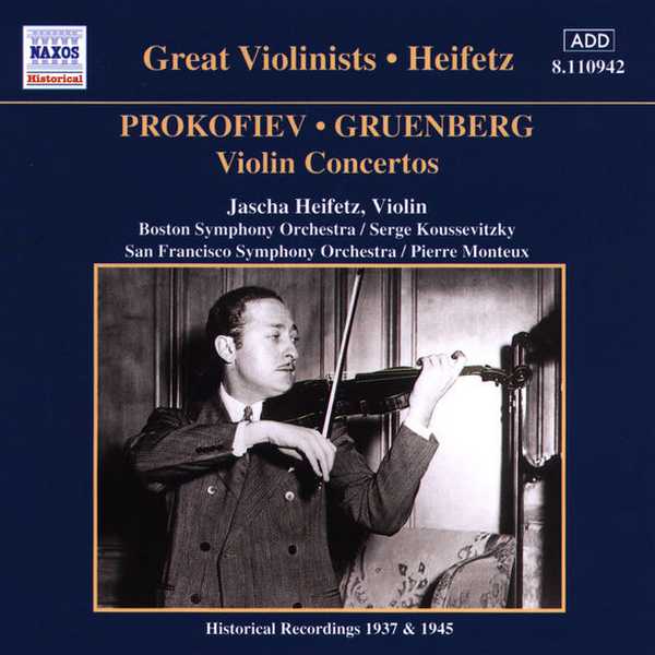 Great Violinists: Heifetz: Prokofiev, Gruenberg - Violin Concertos (FLAC)