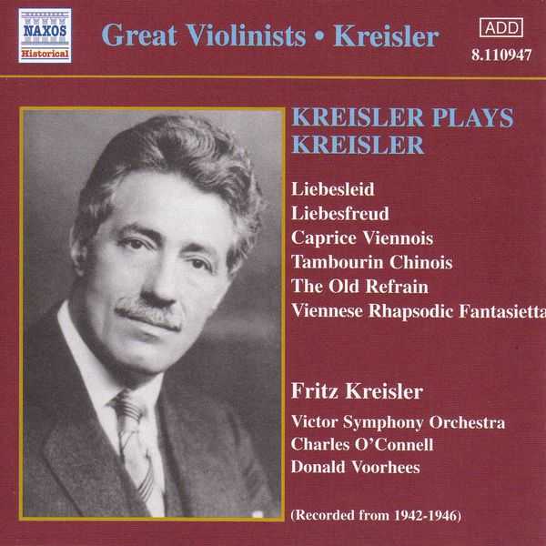 Great Violinists: Kreisler plays Kreisler (FLAC)