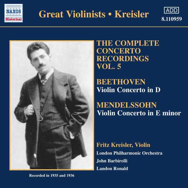 Great Violinists: Kreisler - The Complete Concerto Recordings vol.5 (FLAC)