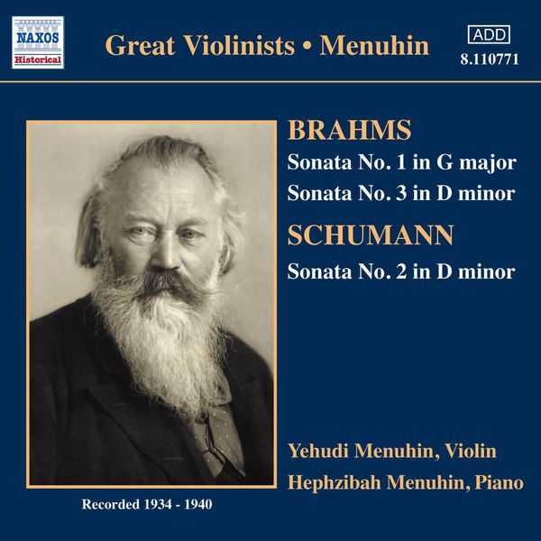 Great Violinists: Menuhin: Brahms, Schumann - Violin Sonatas (FLAC)