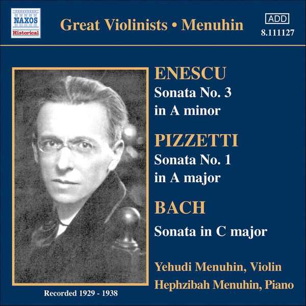 Great Violinists: Menuhin: Enescu, Pizzetti, Bach - Violin Concertos (FLAC)