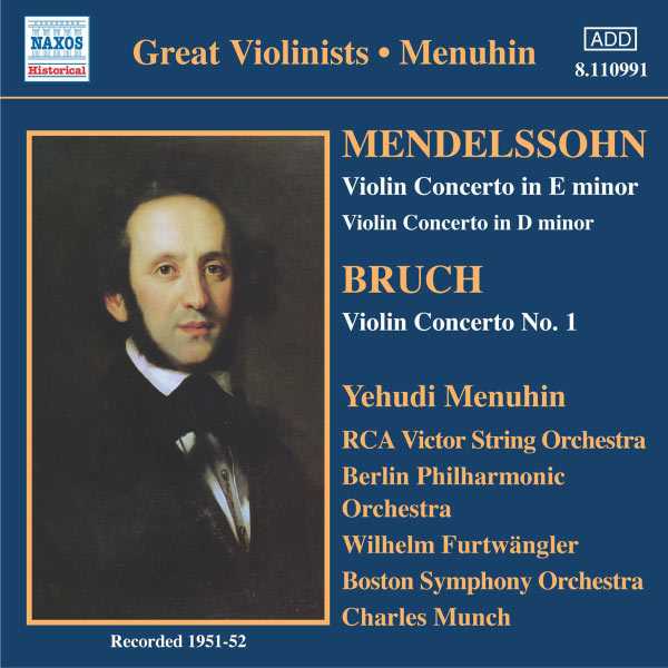 Great Violinists: Menuhin: Mendelssohn, Bruch - Violin Concertos (FLAC)