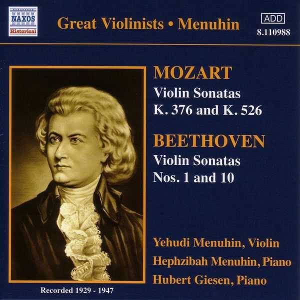 Great Violinists: Menuhin: Mozart, Beethoven - Violin Sonatas (FLAC)