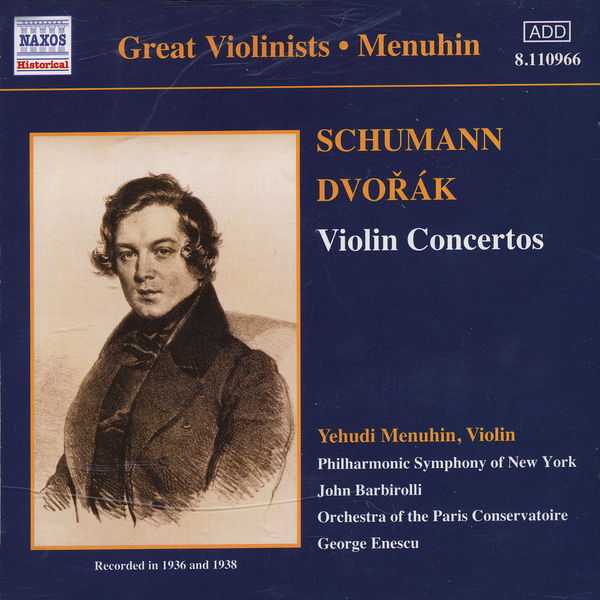 Great Violinists: Menuhin: Schumann, Dvořák - Violin Sonatas (FLAC)