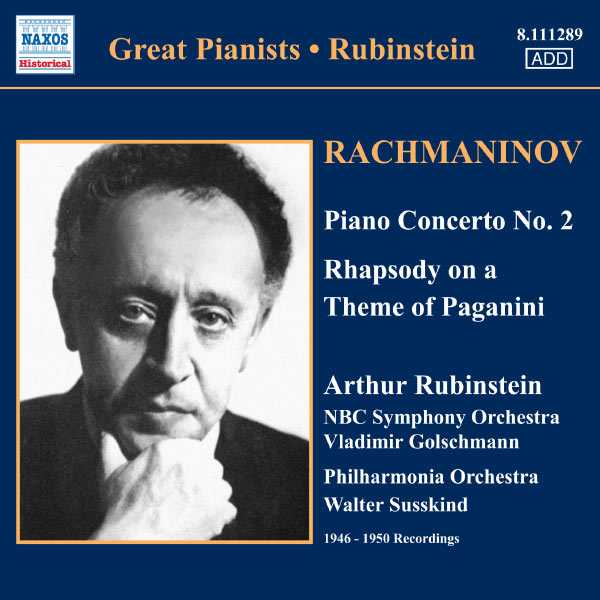 Great Pianists: Rubinstein: Rachmaninov - Piano Concerto no.2, Rhapsody on a Theme of Paganini (FLAC)
