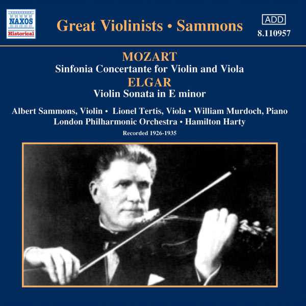 Great Violinists: Sammons: Mozart - Sinfonia Concertante; Elgar - Violin Sonata (FLAC)
