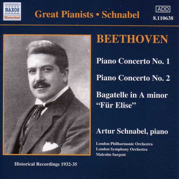 Great Pianists: Schnabel: Beethoven - Piano Concertos no.1 & 2, Bagatelle "Für Elise" (FLAC)