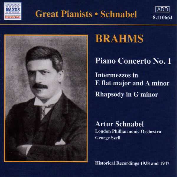 Great Pianists: Schnabel: Brahms - Piano Concerto no.1, Intermezzi, Rhapsody in G Minor (FLAC)