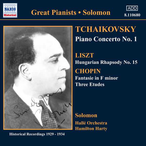 Great Pianists: Solomon: Tchaikovsky - Piano Concerto no.1; Liszt - Hungarian Rhapsodies; Chopin - Fantasie, Three Etudes (FLAC)
