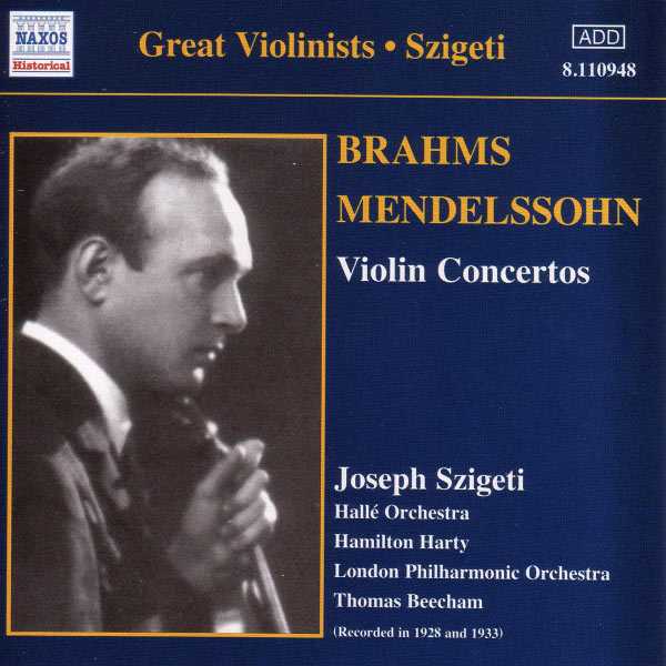 Great Violinists: Szigeti: Brahms, Mendelssohn - Violin Concertos (FLAC)