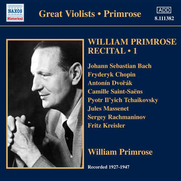 Great Violists: William Primrose Recital vol.1 (FLAC)