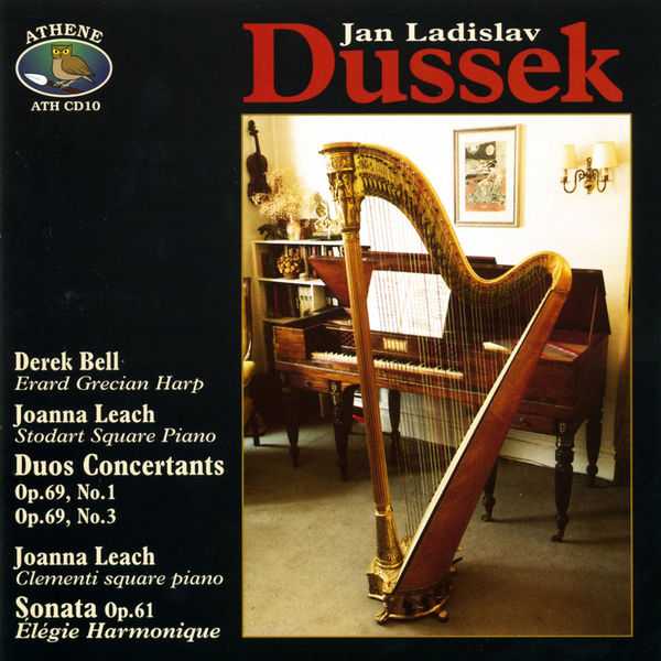 Derek Bell, Joanna Leach: Dussek - Duo Concertants op.69 no.1 & 3, Sonata op.61 "Elegie Harmonique" (FLAC)