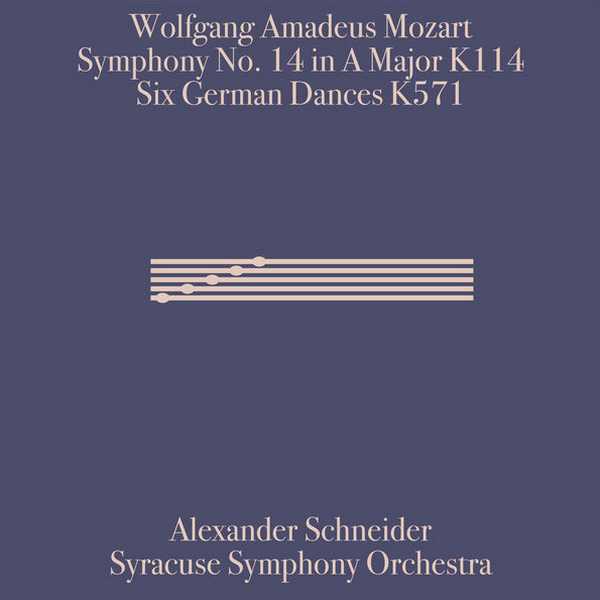 Schneider: Mozart - Symphony no.14 in A Major K.114, Six German Dances K.571 (24/88 FLAC)