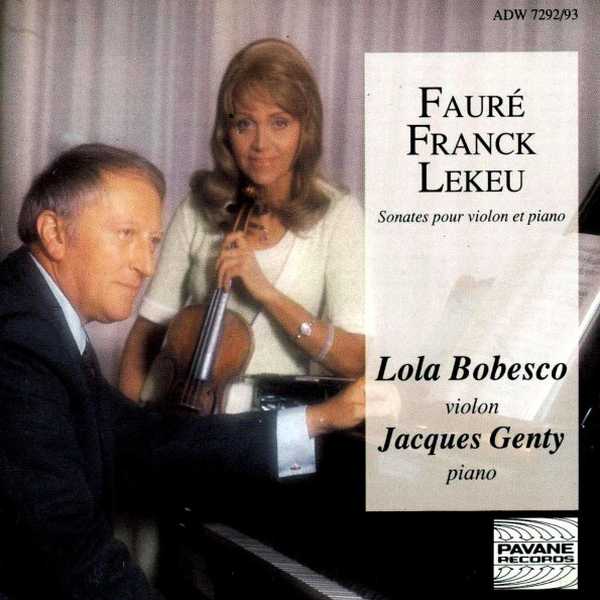 Lola Bobesco, Jacques Genty: Fauré, Franck, Lekeu - Sonatas for Violin and Piano (FLAC)