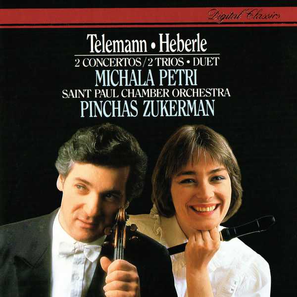 Michala Petri, Pinchas Zukerman: Telemann, Heberle - 2 Concertos / 2 Trios, Duet (FLAC)